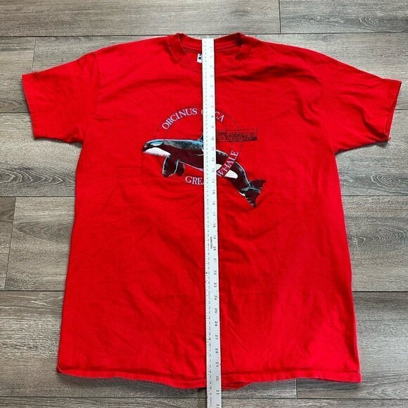 Vintage Orcinus Orca Great Whale T Shirt  Size XL North By Northwest Red USA - Picture 7 of 7